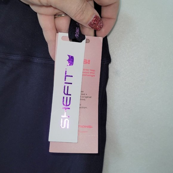 SHEFIT Seamless Athletic Cross Waist‎ Leggings Womens Size 1Luxe Black NWT - Picture 7 of 12